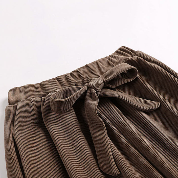 Buddha Stones Winter Solid Color Lace-up Men's Harem Cotton Corduroy Pants With Pockets - image 2