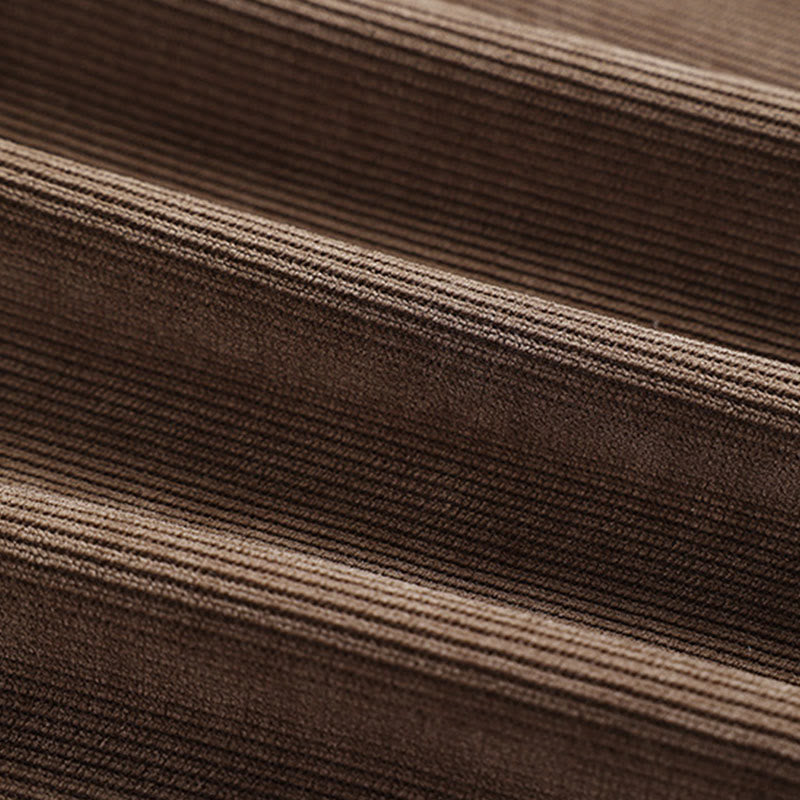 Buddha Stones Winter Solid Color Lace-up Men's Harem Cotton Corduroy Pants With Pockets - image 8