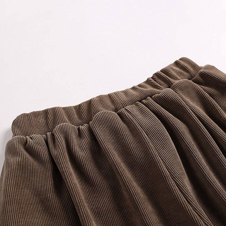 Buddha Stones Winter Solid Color Lace-up Men's Harem Cotton Corduroy Pants With Pockets - image 6