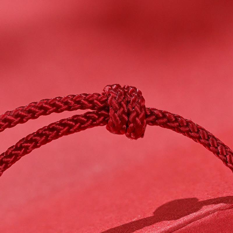 Buddha Stones 999 Sterling Silver Red Agate Year Of The Horse Prosperity String Bracelet - image 9