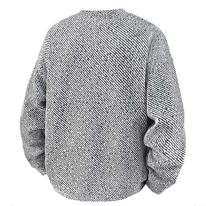 Buddha Stones Fall Crew Neck Stripes Button Men's Sweatshirt Pullover - image 11
