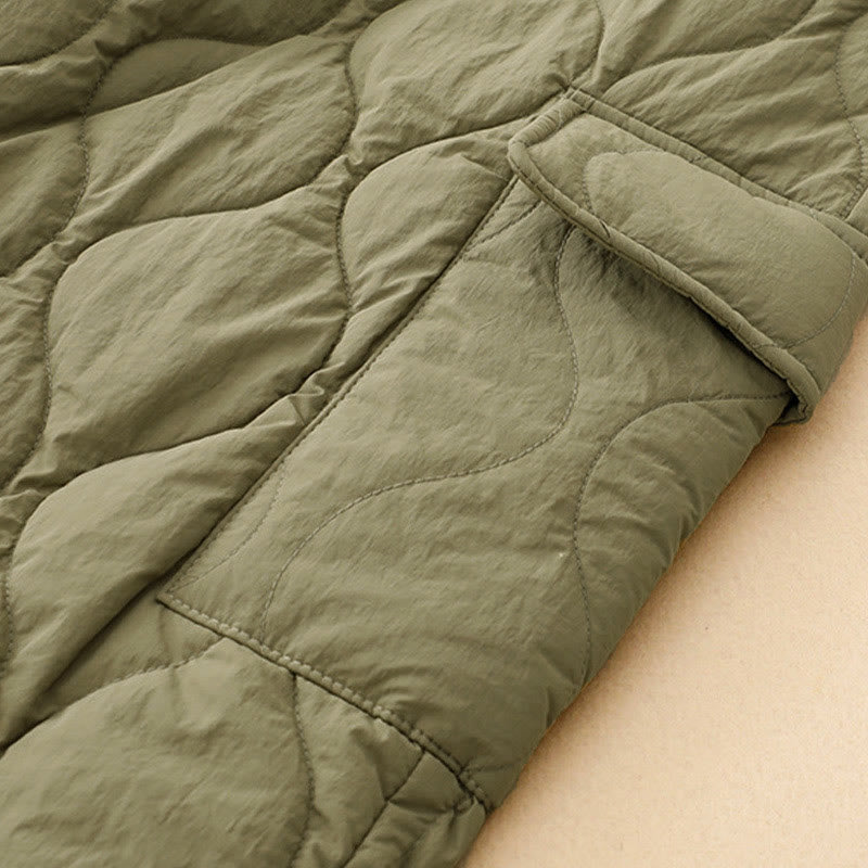 Buddha Stones Winter Curved Lines Elastic Waist Drawstring Cotton Thermal Women's Pants With Pockets - image 6