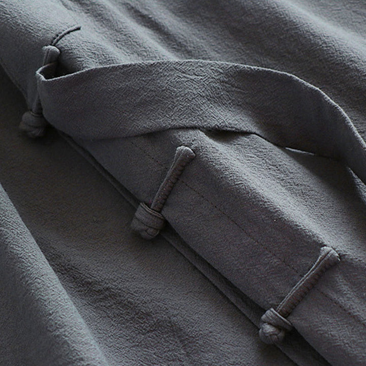 Buddha Stones 2Pcs Wudang Tai Chi Ceremony Solid Long Sleeve Men's Taoist Long Robe Kimono Sleeveless Vest Suit - image 16