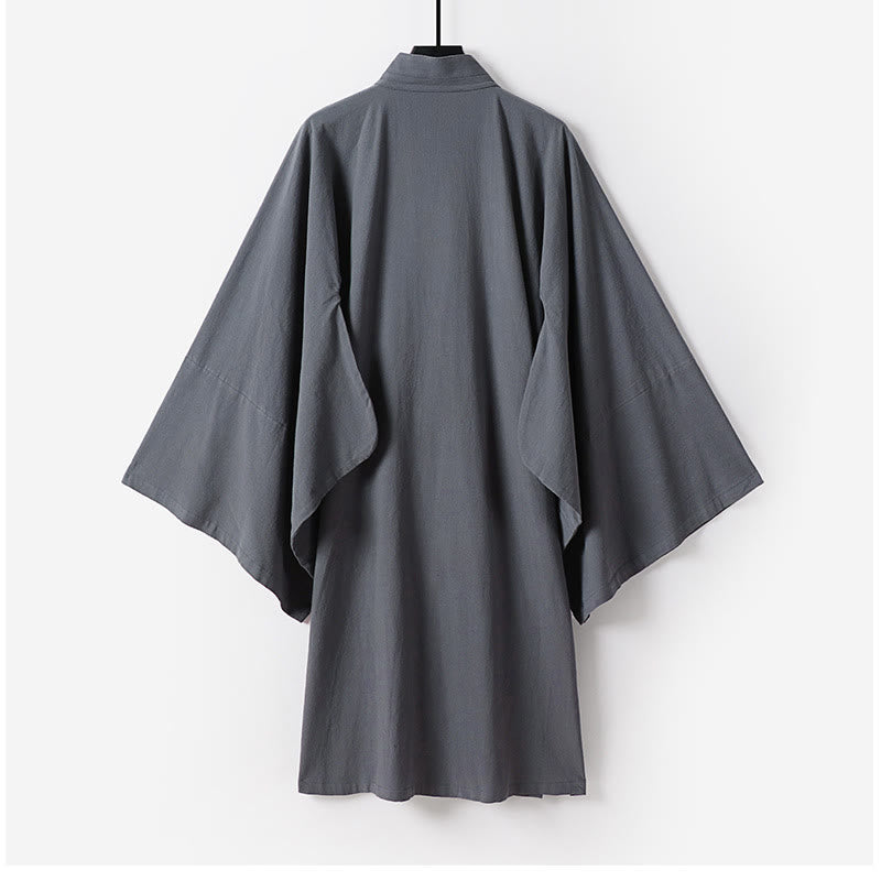 Buddha Stones Wudang Traditional Tai Chi Ceremony Three Quarter Sleeve Men's Taoist Long Robe - image 4