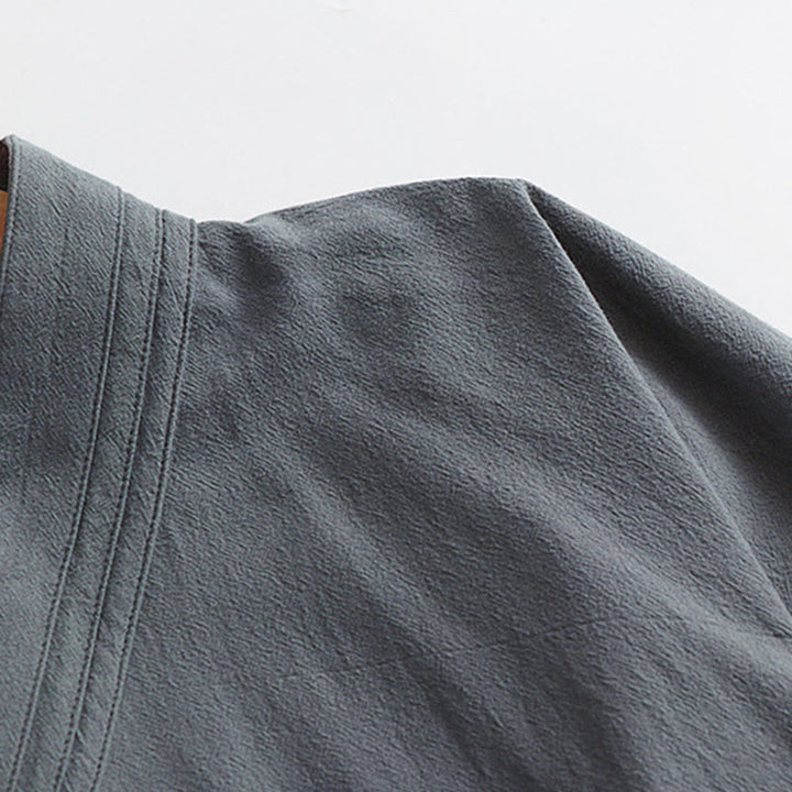 Buddha Stones Wudang Traditional Tai Chi Ceremony Three Quarter Sleeve Men's Taoist Long Robe - image 8