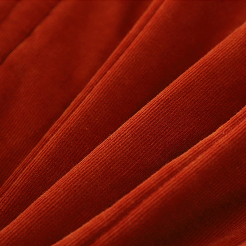 Buddha Stones Winter Frog-button Polyester Long Sleeve Corduroy Women's Jacket  - image 8