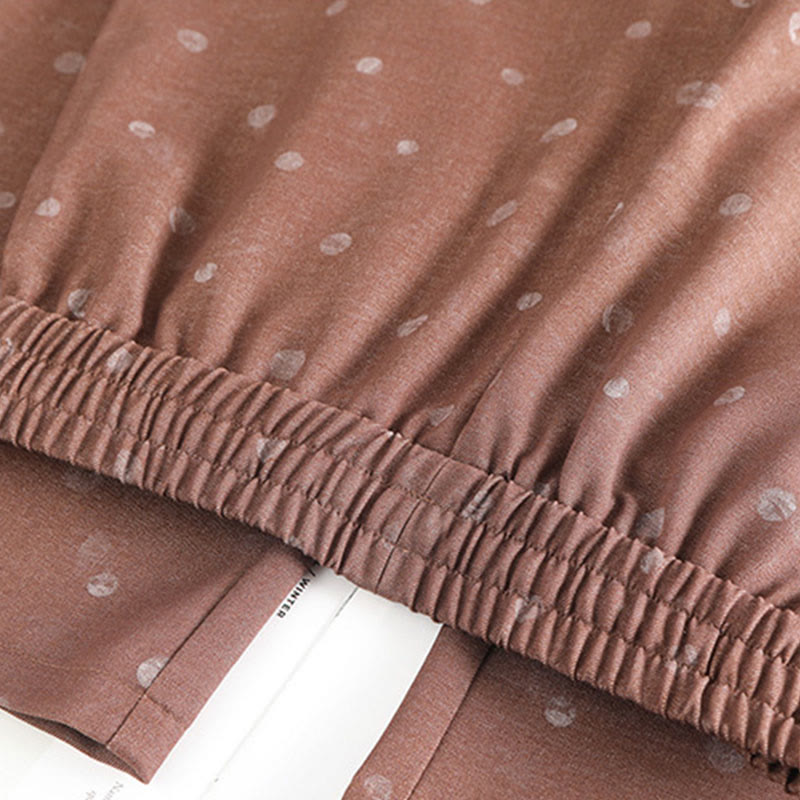 Buddha Stones Casual White Dots Pattern Polyester Women's Wide Leg Pants With Pockets - image 7