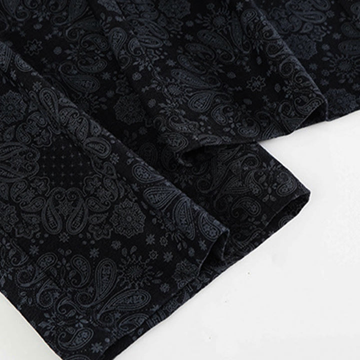 Buddha Stones Casual Floral Pattern Polyester Women's Wide Leg Pants With Pockets - image 4