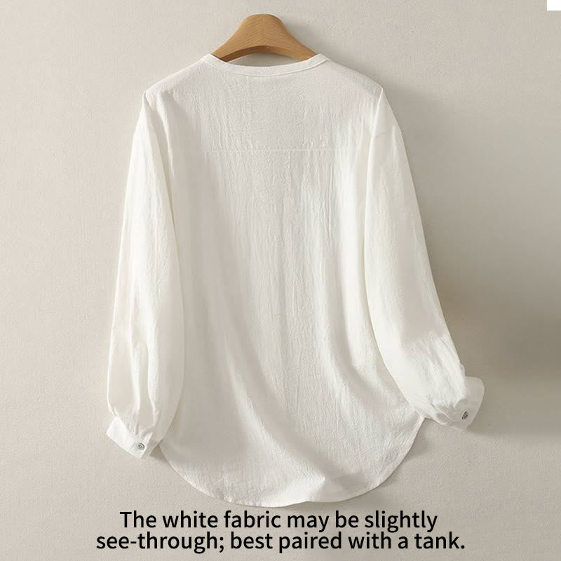 Buddha Stones Fall Crew Collar Long Sleeve Women's Polyester Shirt With Pockets - image 11