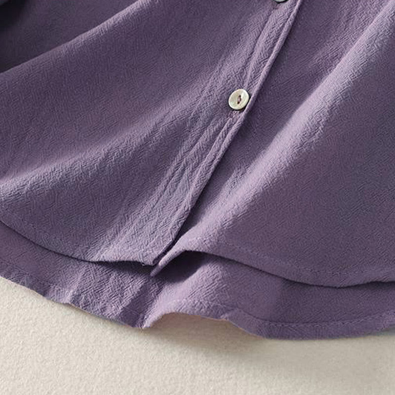 Buddha Stones Fall Crew Collar Long Sleeve Women's Polyester Shirt With Pockets - image 7