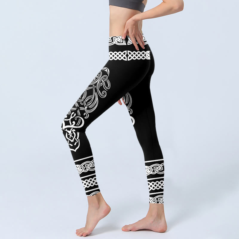 Buddha Stones Symmetrical Celtic Knot Pattern Print Gym Leggings Women's Yoga Pants - image 2