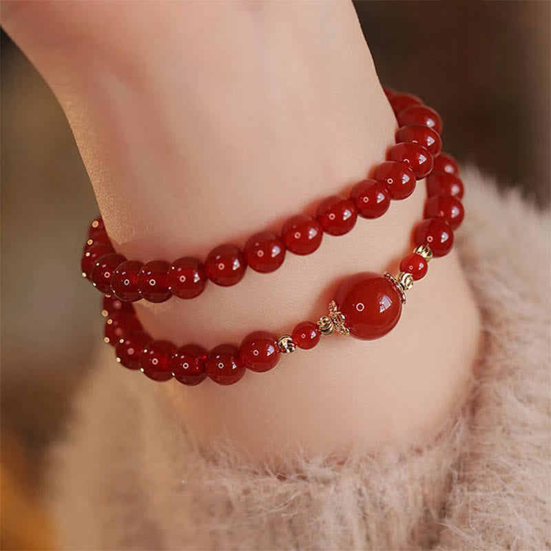 Buddha Stones Double Wrap Red Agate Beaded Self-acceptance Confidence Bracelet - image 0