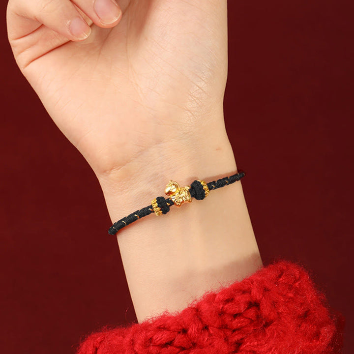 Buddha Stones 999 Gold Year Of The Horse Braided String Rope Luck Adjustable Bracelet - image 18