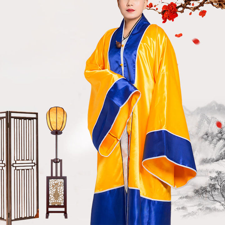 Buddha Stones Wudang Crane Embroidery Long Wide Sleeve Unisex Taoist Robe Gown Kimono For Qigong Tai Chi Ceremony - image 12