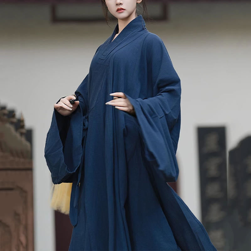 Buddha Stones Fall Winter Wudang Traditional Tai Chi Martial Arts Ceremony Linen Long Sleeve Unisex Taoist Long Robe - image 9