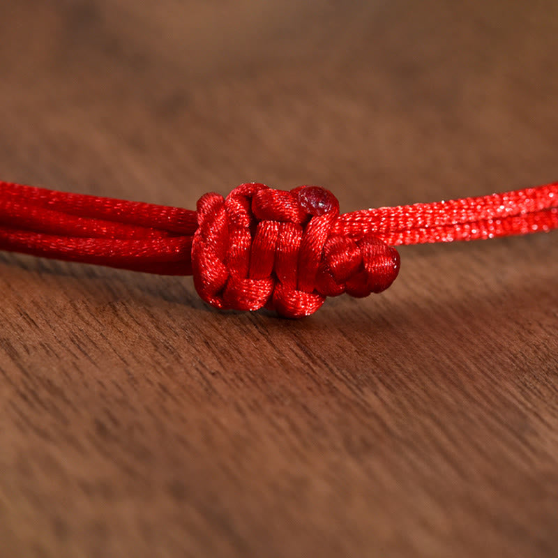 Buddha Stones Silver Longevity Lock Red String Peach Wood Bead Protection Adjustable Cats Small Dogs Pet Collar - image 13