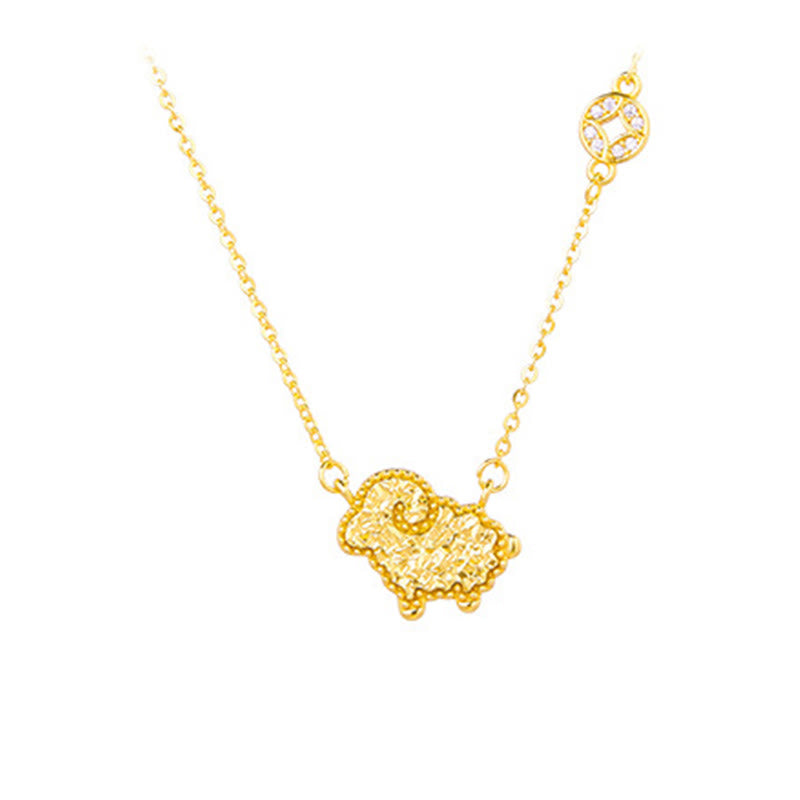 Buddha Stones Year Of The Horse Chinese Zodiac 925 Sterling Silver Coin Design Blessing Chain Necklace Pendants - Goat - Silver(Blessing ♥ Protection) - image 23