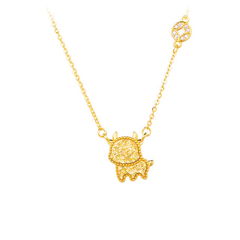 Buddha Stones Year Of The Horse Chinese Zodiac 925 Sterling Silver Coin Design Blessing Chain Necklace Pendants - Ox - Silver(Blessing ♥ Protection) - image 13
