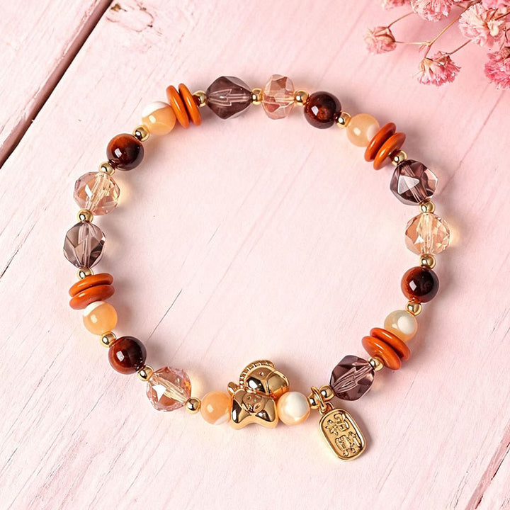 Buddha Stones Tiger Eye Ice Obsidian Pearl Year Of The Horse Lucky Fortune Prosperity Bracelet - image 3