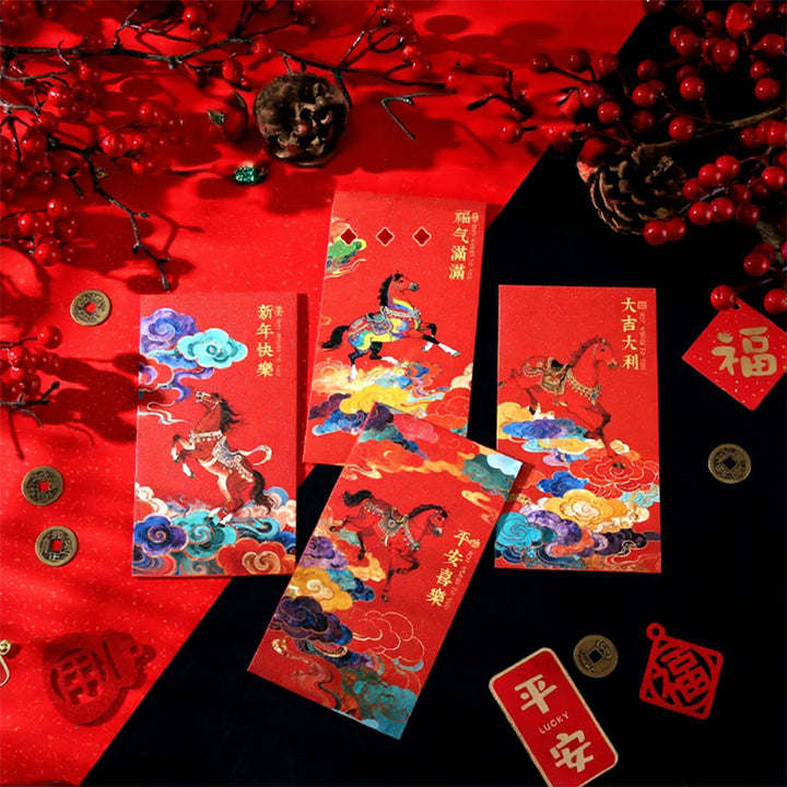 Buddha Stones Year Of The Horse 2026 New Year Blessings 6pcs Chinese Red Envelope - image 16