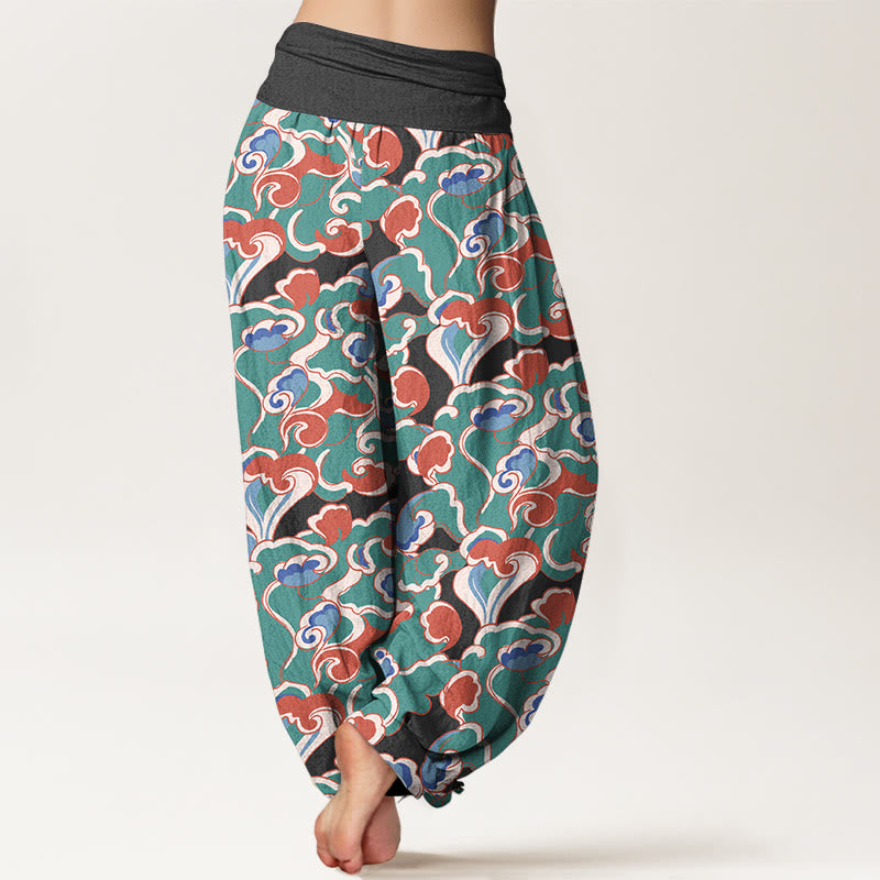 Buddha Stones Pure Cotton Small Clouds Gathered Women's Elastic Waist Harem Pants - image 6