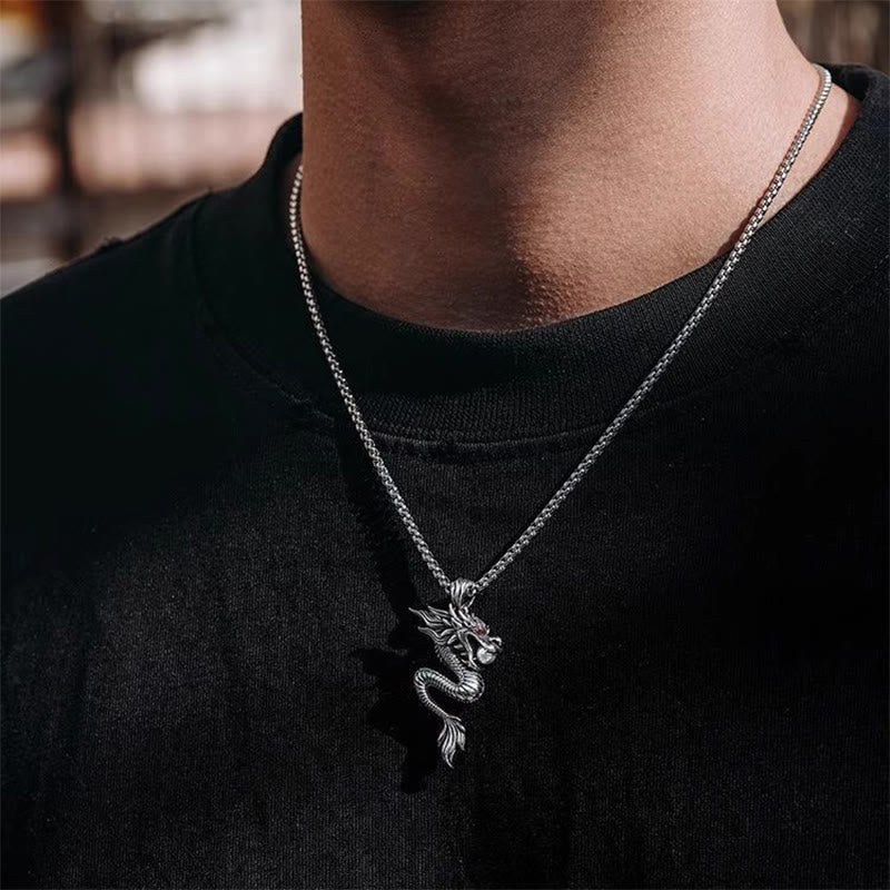Buddha Stones Dragon Copper Balance Luck Necklace Pendant - image 3