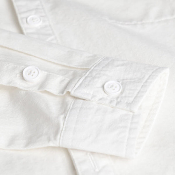 Buddha Stones Spring Solid Buttons Down Decorative Pocket Men's Stand Collar Long Sleeve Cotton Shirt - image 21