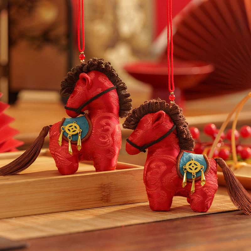 Buddha Stones Year Of The Horse Red String Embroidery Freedom Hanging Decoration - image 12