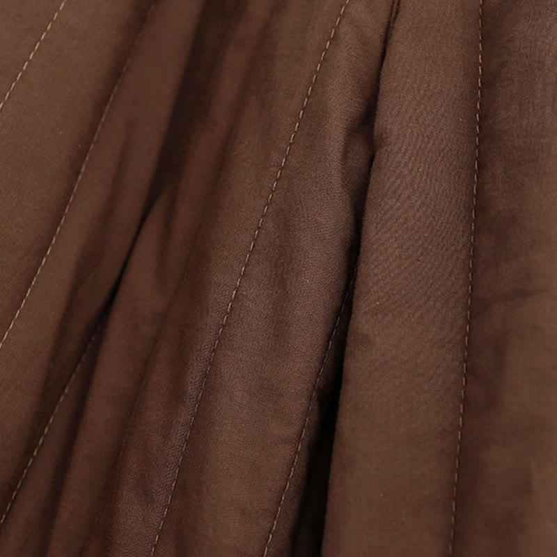 Buddha Stones Winter Plain Color Blocking Design Cotton Women's Harem Pants With Pockets - image 18