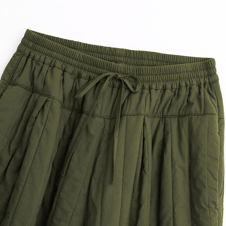 Buddha Stones Winter Plain Color Blocking Design Cotton Women's Harem Pants With Pockets - image 22