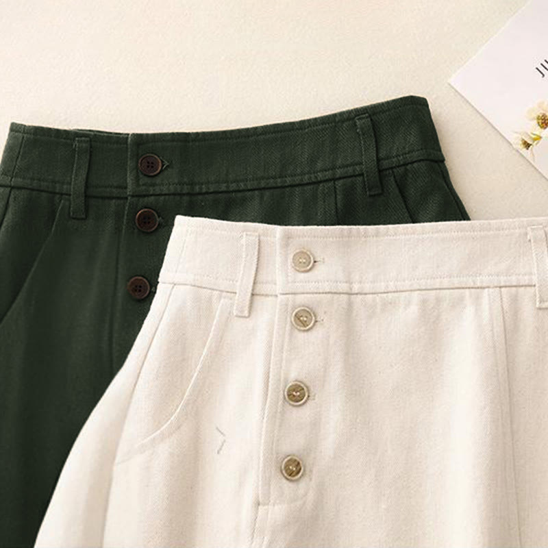 Buddha Stones Women's Plain Cotton Skirt With Pockets - image 15