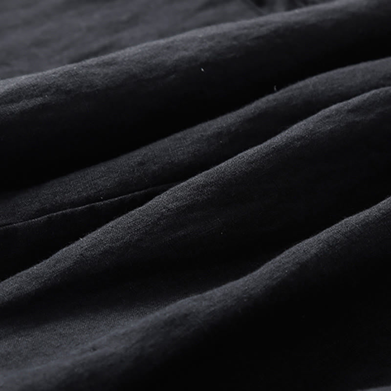 Buddha Stones Commute Women's Plain Harem Capri Cotton Pants With Pockets - image 8