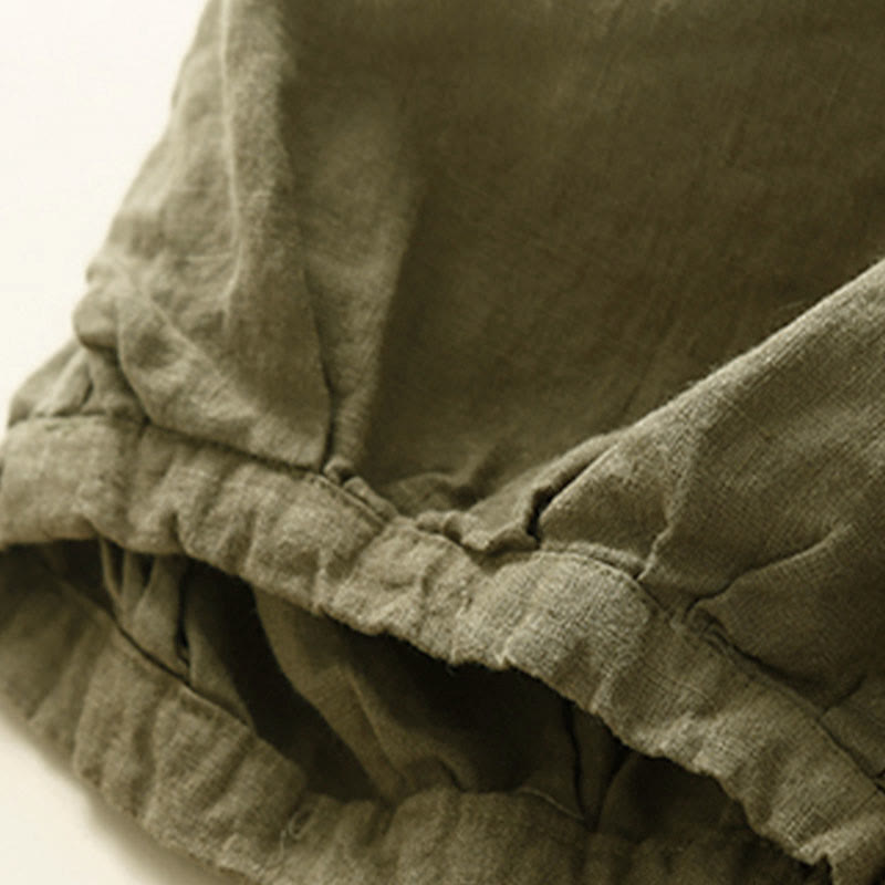 Buddha Stones Commute Women's Plain Harem Capri Cotton Pants With Pockets - image 2