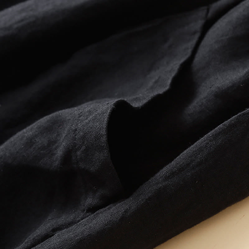 Buddha Stones Commute Women's Plain Harem Capri Cotton Pants With Pockets - image 7