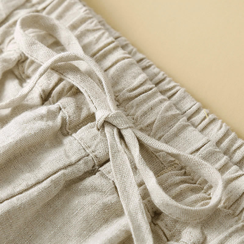 Buddha Stones Commute Women's Plain Harem Capri Cotton Pants With Pockets - image 13