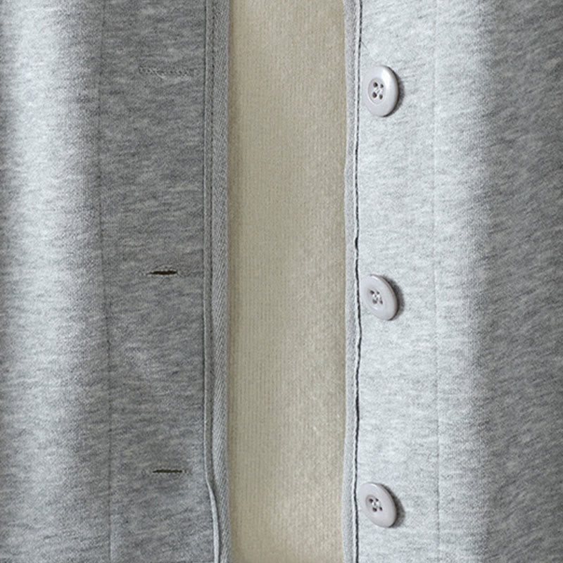 Buddha Stones Simple Plain V-Neck Buttons Down Design Women's Cotton Long Sleeve Jacket - image 11