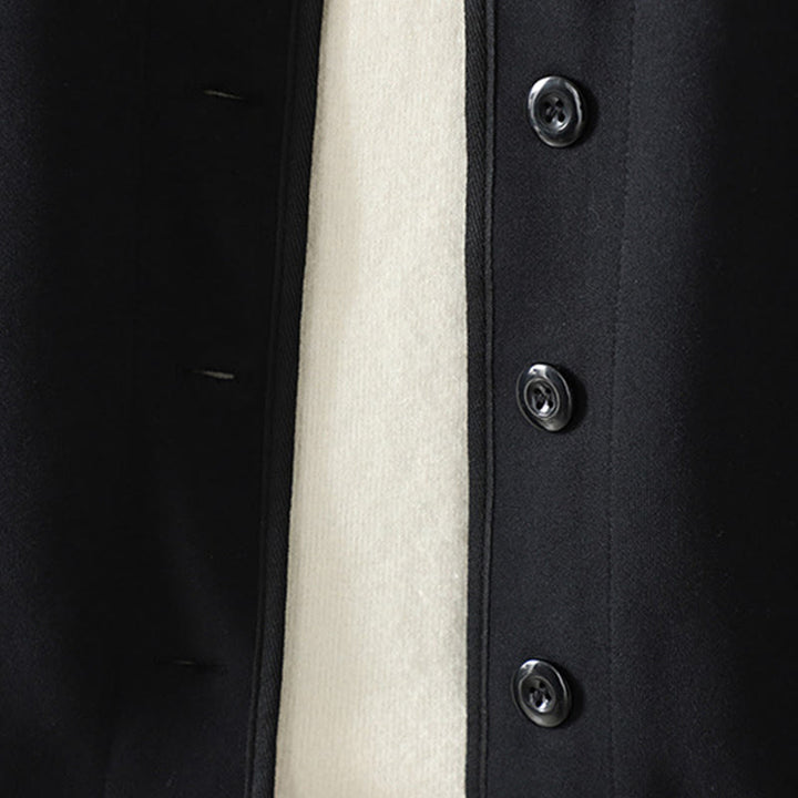 Buddha Stones Simple Plain V-Neck Buttons Down Design Women's Cotton Long Sleeve Jacket - image 3