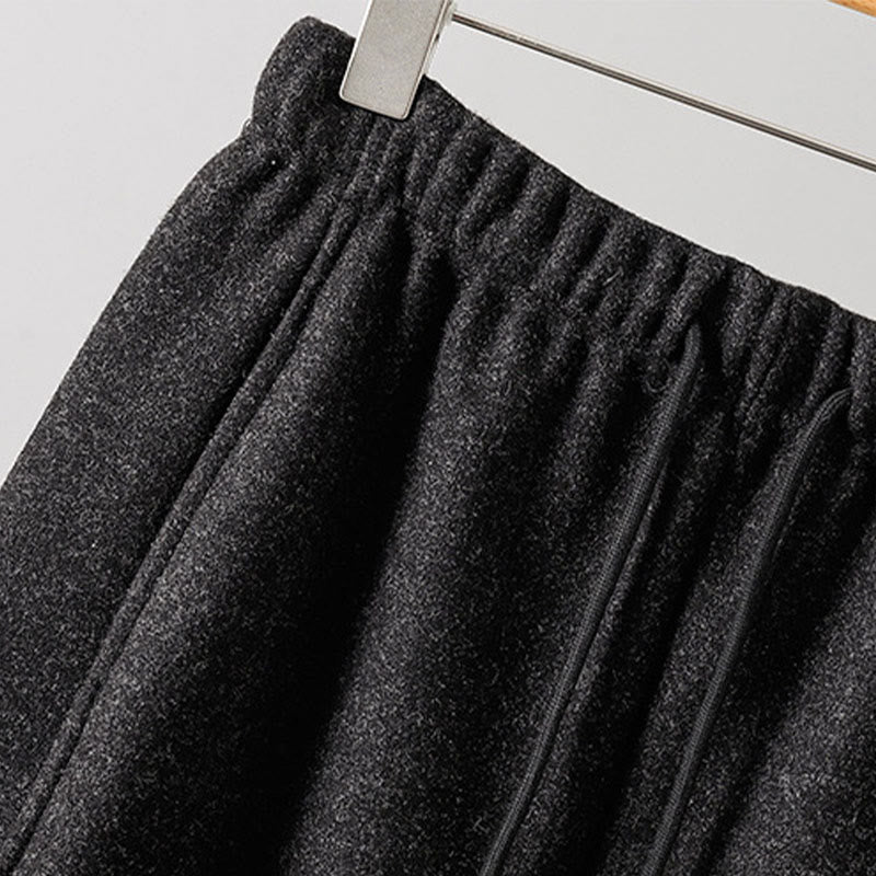 Buddha Stones Plain Cotton Lace-Up Design Thick Women's Pants With Pockets - image 2