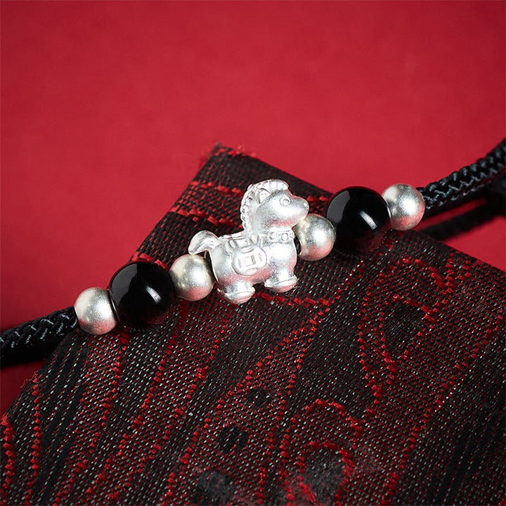 Buddha Stones 999 Sterling Silver Red Agate Year Of The Horse Prosperity String Bracelet - image 19