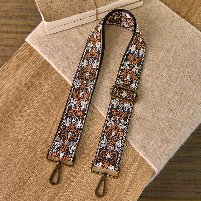 Buddha Stones Bohemian Brown Flower Vine Adjustable Handbags Crossbody Shoulder Bag Straps Replacement - image 1