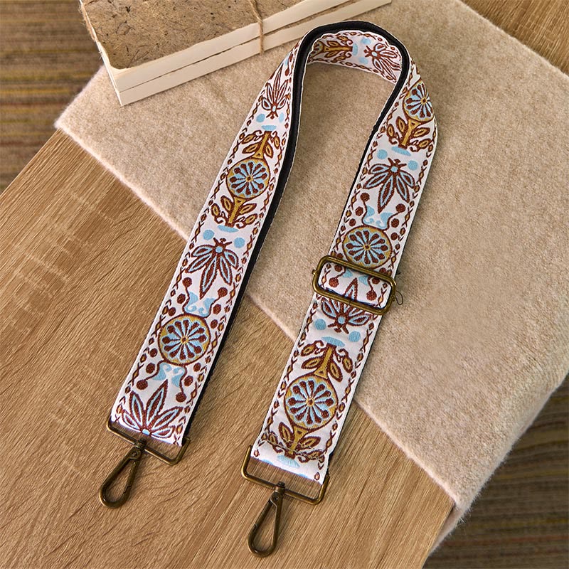Buddha Stones Boho Maple Leaf Flower Geometric Adjustable Handbags Crossbody Shoulder Bag Straps Replacement - Beige - 70-135cm*5cm - image 0