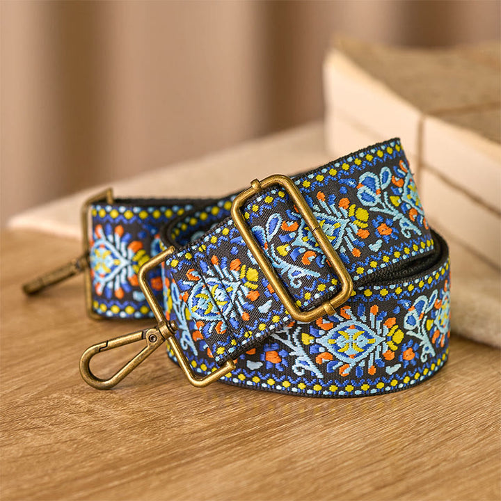 Buddha Stones Boho Navy Blue Flower Geometric Adjustable Handbags Crossbody Shoulder Bag Straps Replacement - image 2