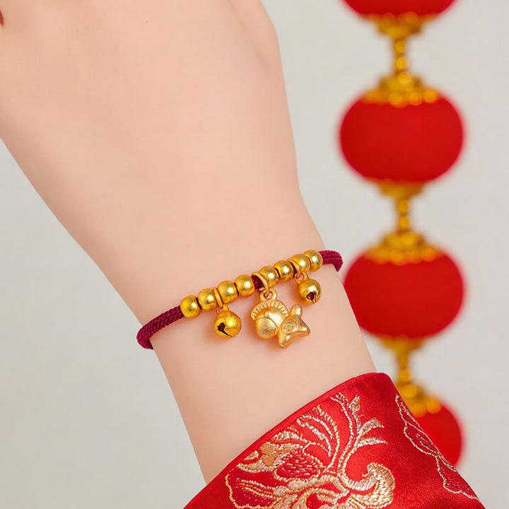 Buddha Stones Year Of The Horse Multiple Horse Styles Rope Luck Strength Adjustable Bracelet - image 3