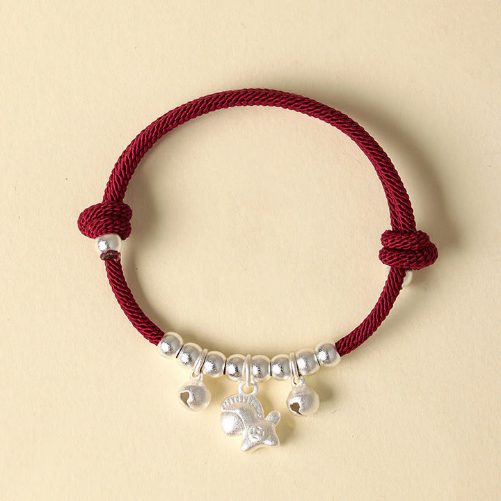 Buddha Stones Year Of The Horse Multiple Horse Styles Rope Luck Strength Adjustable Bracelet - Silver Horse Red Rope - image 8
