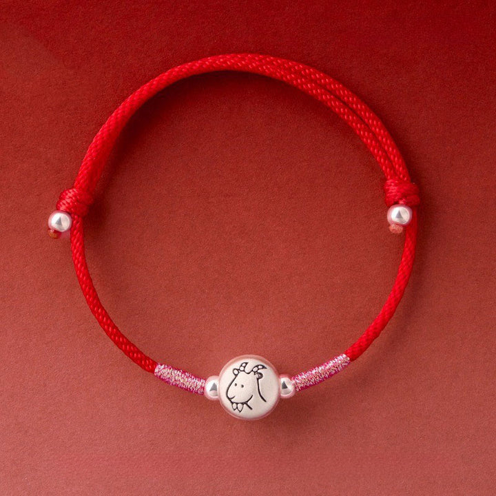 Buddha Stones Year of the Horse 999 Sterling Silver Red String Luck Bracelet - Goat Red String(Wrist Circumference: 14-18 cm) - image 29