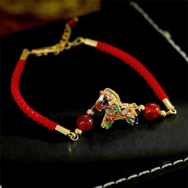 Buddha Stones Year Of The Horse Copper Red Agate Balance Bracelet - image 10