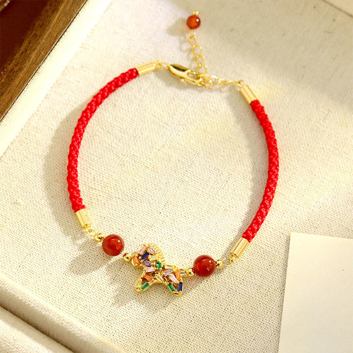 Buddha Stones Year Of The Horse Copper Red Agate Balance Bracelet - image 4