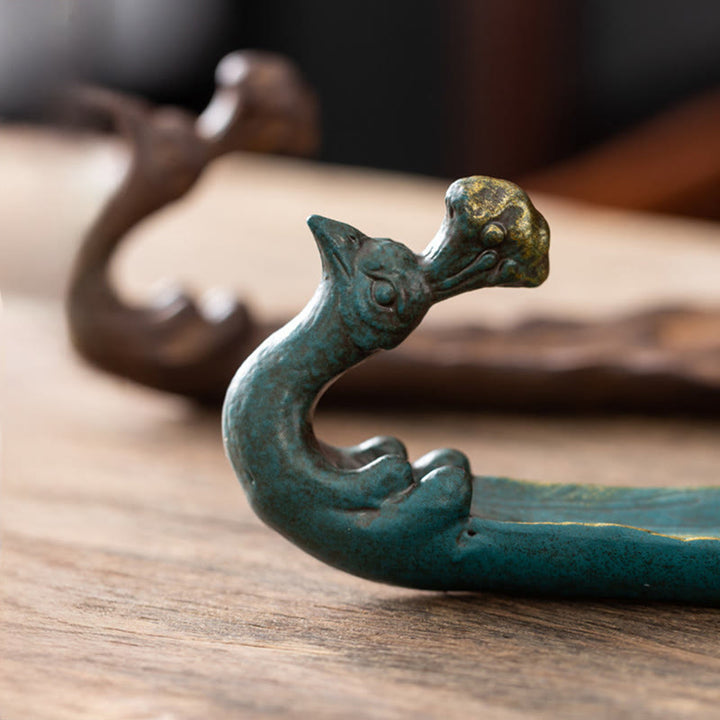 Buddha Stones Peacock Shape Fortune Home Decoration Incense Burner - image 10