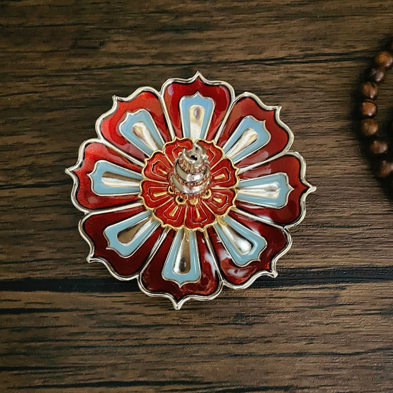 Buddha Stones Lotus Home Decoration Incense Burner - Red Lotus(8.8*3.2cm) - image 0