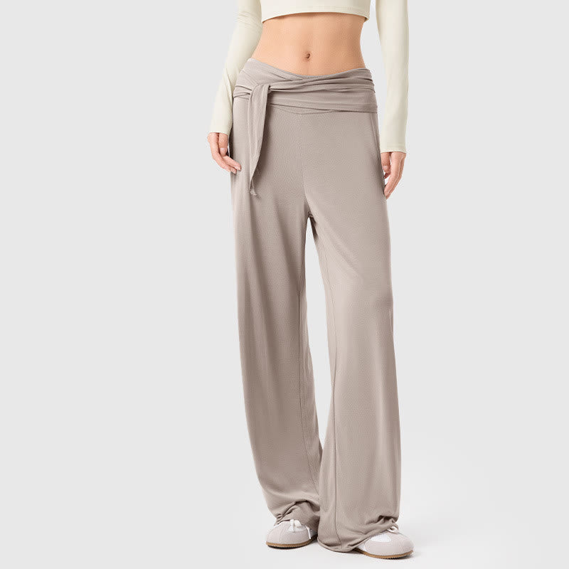 Buddha Stones Casual Lace-up Breathable Sports Women's Wide Leg Pants - AntiqueWhite - US12，UK/AU16，EU44 (XL) - image 14